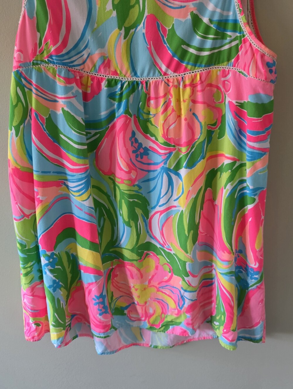 Lilly Pulitzer XS Tropical Neon Multicolor Summer So A Peeling Babydoll Top - Picture 13 of 14